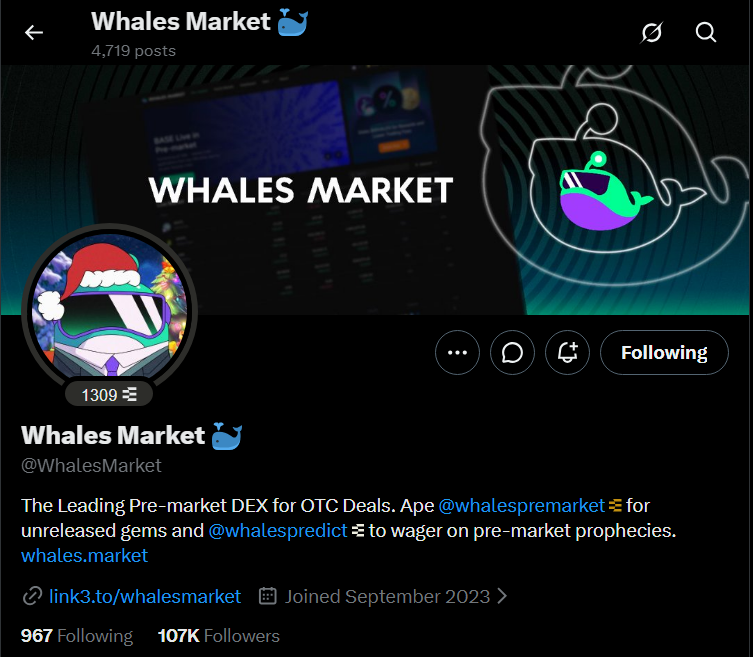Whales Market Dashboard
